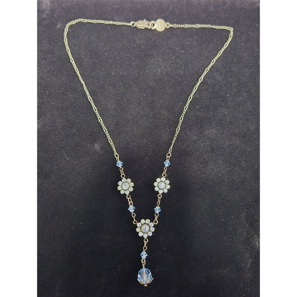 Vintage Blue Austrian Crystal Necklace - Picture 2 of 8